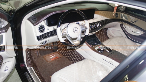 Thảm lót sàn ô tô 5D 6D Mercedes Maybach S400/ S450/ S560/ S650 siêu sang trọng, may tại xưởng